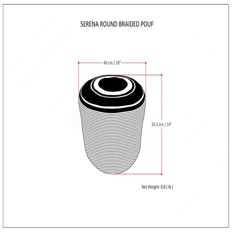 Pouf rond tressé