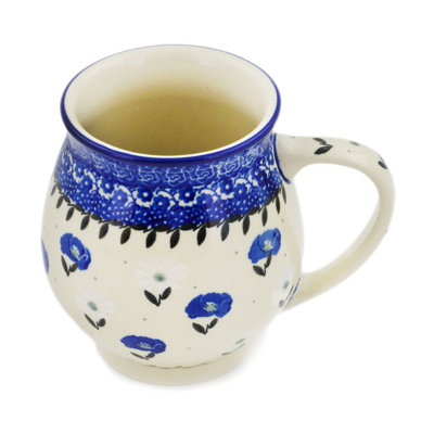 Tasse à bulles en grès poli 15 oz - Poppies In The Snow