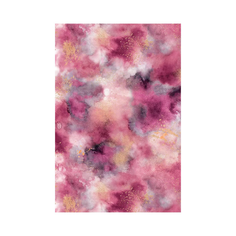 Marble Watercolour Gold Pink by Ninola Design - Wrapped Canvas Painting