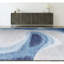 Abstract Area Rug in Ivory/Silver/Blue