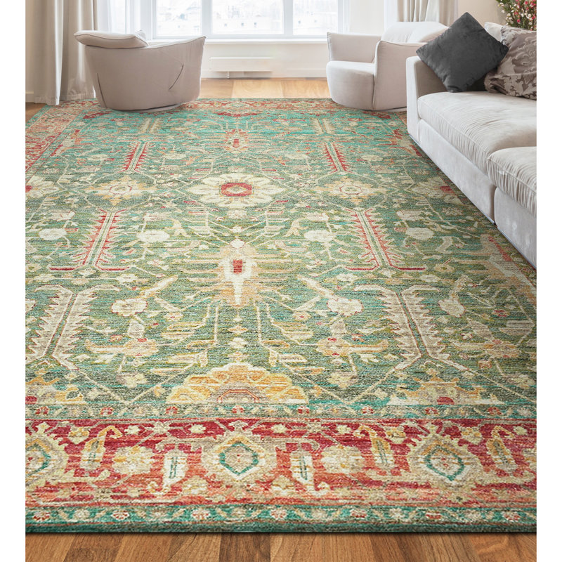 Tapis rectangulaire en laine noué à la main, Rectangle 12' x 15'