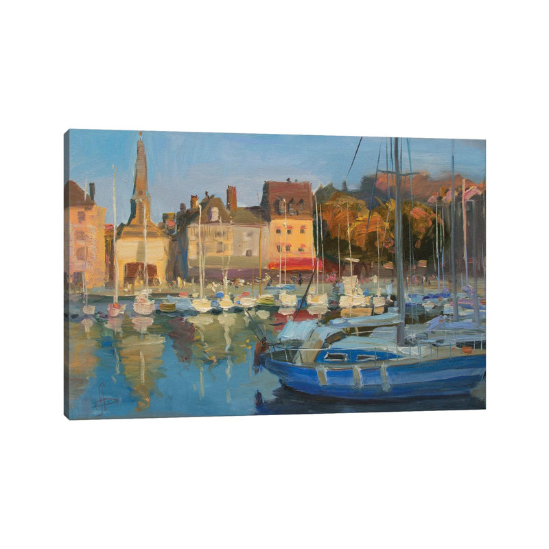 Yachts Honfleur France by CountessArt - No Frame Gallery-Wrapped Canvas Giclée on Canvas, 20.32cm H x 30.48cm W