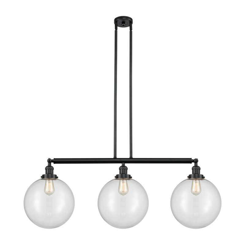 Penman 3 - Light Kitchen Island Pendant, LED, Clear, Matte Black