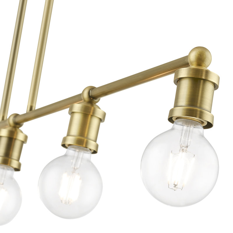 Grogan 5 - Light Dimmable Kitchen Island Chandelier, Antique Brass