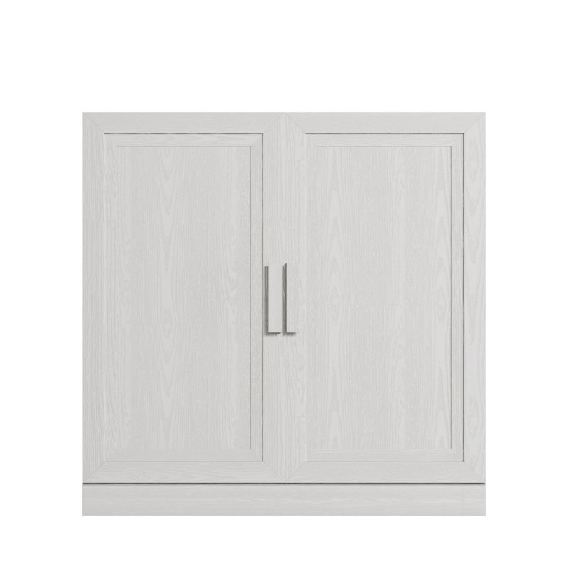 Armoire de rangement d'appoint en bois massif, Blanc, H 31 po x l 31 po x P 16 po