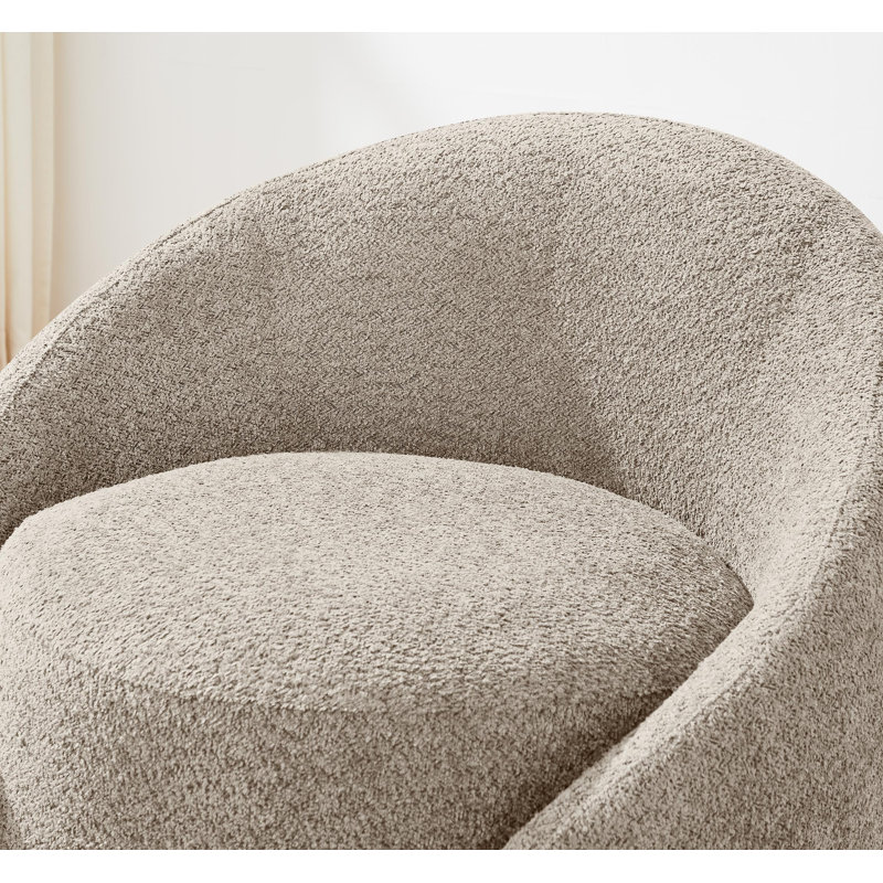 Chaise avec accoudoirs pivotante d'appoint 34,2 po Auxvasse (ensemble de 2), Polyester brun clair