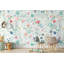 Papier peint texturé amovible avec chiots colorés sur fond blanc-970154198