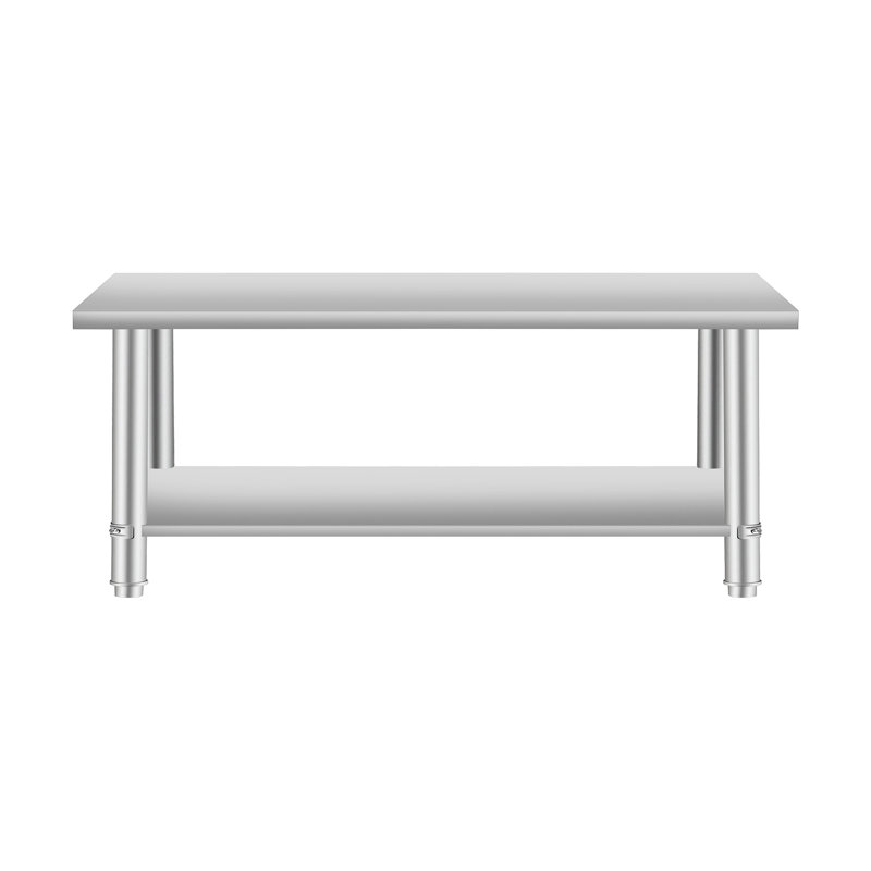 Table de cuisine commerciale en acier inoxydable de 24 po de largeur et de 60 po de longueur, 35,5 po de hauteur, robuste et bien conçue, bien conçue