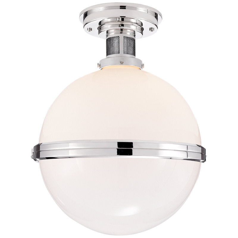 Ralph Lauren McCarren 1 Light Flush Mount, Polished Nickel