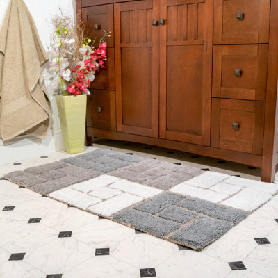 Classic Color Cotton Blend Non-Slip Bath Rug