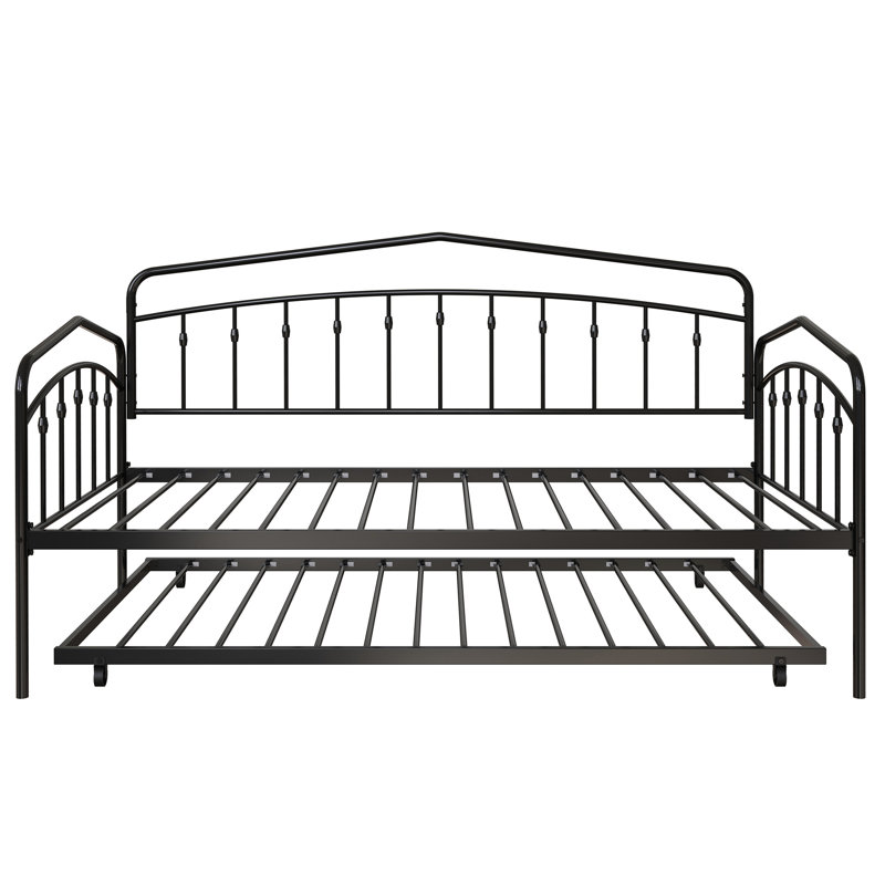 Lit de jour simple avec couchette, métal noir, chambre à coucher exceptionnelle