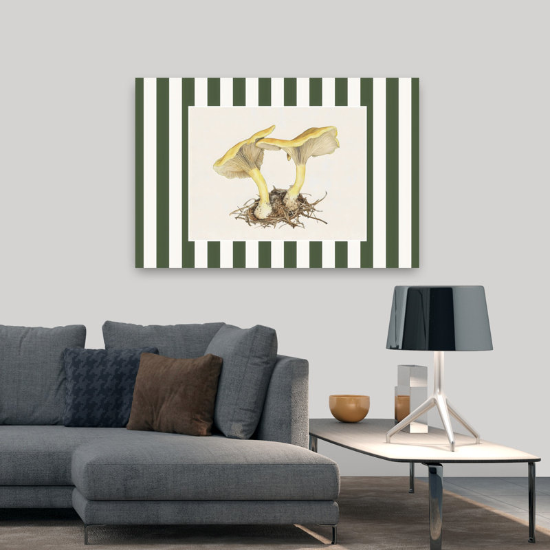 Art contemporain abstrait champignon Chanterelle, 32" H x 48" W