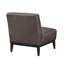 Chaise d'appoint rembourrée en cuir avec dossier brun et dossier en bois massif-540898683