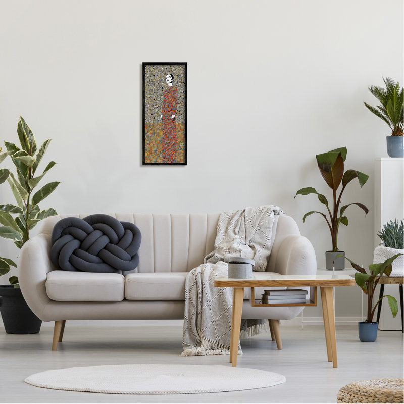 «Woman Nouveau Collage», impression encadrée sur bois, Giclée encadrée noir minuit, H 24 po x l 10 po x P 1,5 po