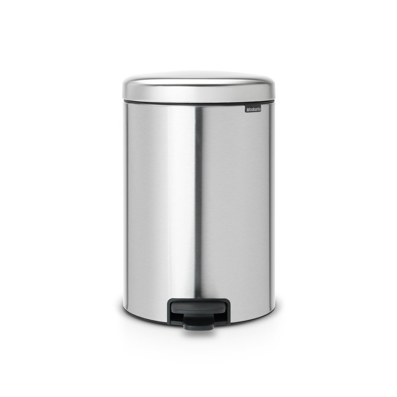 Poubelle à pédale de 5,3 gallons (20 litres) sur pied Newica, Acier mat anti-traces de doigts