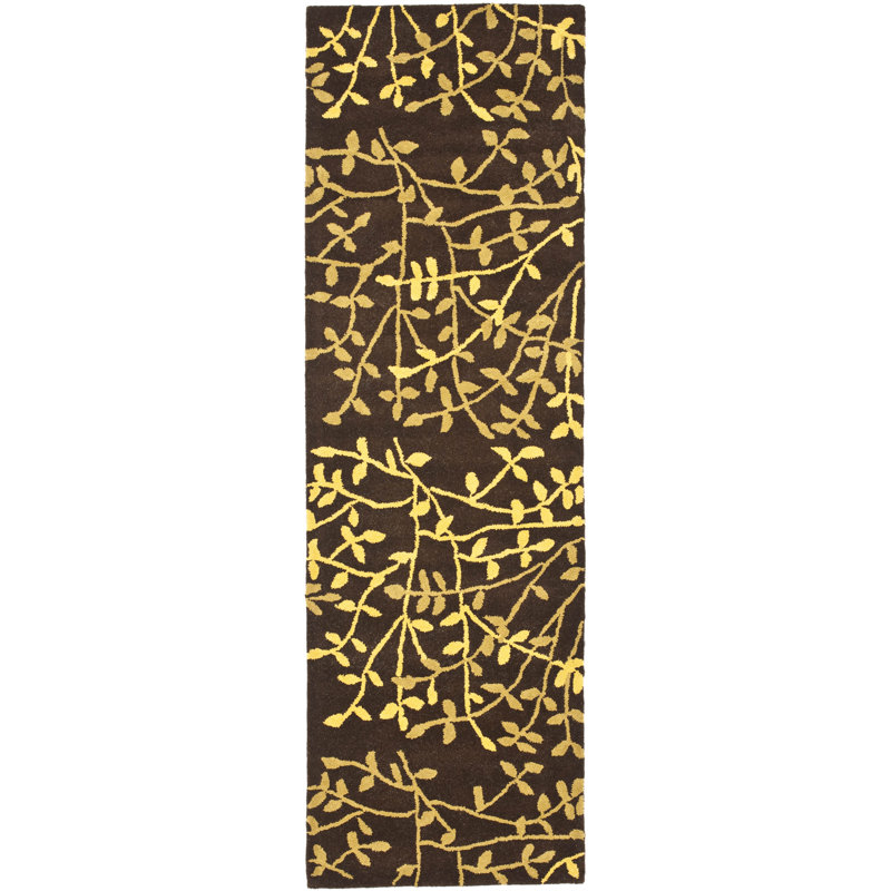 Avayah Soho Hand Tufted Wool And Viscose Floral Rug, Runner 2'6" x 8'