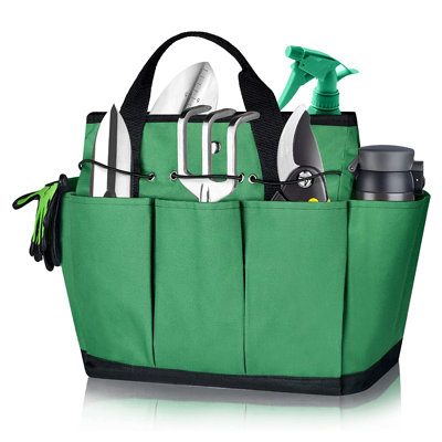 Multi-purpose Canvas Bag, Garden Tool Bag With 8 Deep Pockets, Snap Close Top