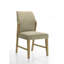 Ensemble de salle à manger rond en chêne rustique 59 "avec lumière DEL 7 pièces Eden, cadre de table en métal noir, tablettes, chaises en lin beige