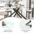 Carlinda Glass Dining Table for 4-6 People, Rectangular Kitchen Table with Cross Metal Legs, Modern Dining Table for Small Spaces-435729853