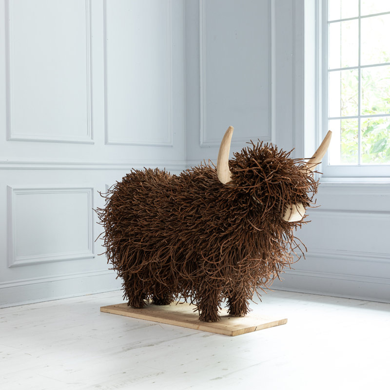 Highland Cow Cows Wood Garden Statue
