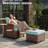 5-Piese Outdoor Conversation Sets With Fire Pit Table-567632510-567632497-567632499