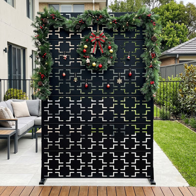 Metal Privacy Screen Fence Panel Square Pattern