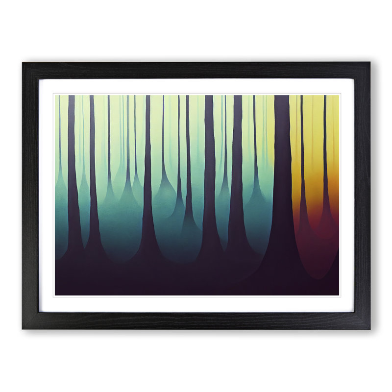 Colourful Forest Vol.1 - Single Picture Frame Print, 46cm H x 64cm W x 2cm D, Black Framed