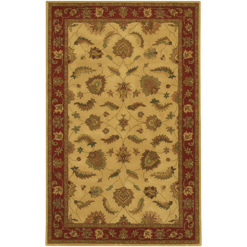 Gurtaaj Oriental Handmade Tufted Wool Area Rug, Rectangle 7'9" x 10'6", Gold