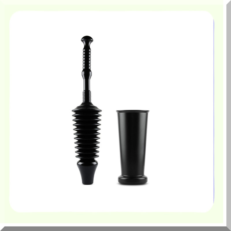 EcoFlush 1.6G Low-Flow Toilet with Funnel Nose Design and Tall Black Bucket