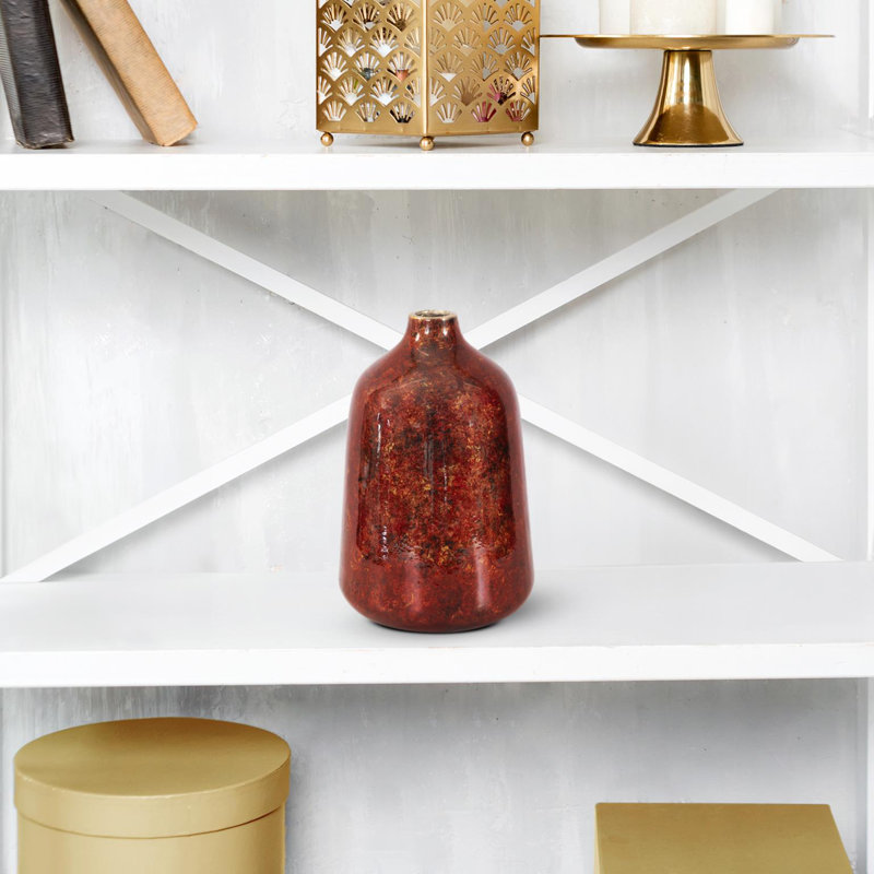 Grand vase incliné Sharma Crimson Gold