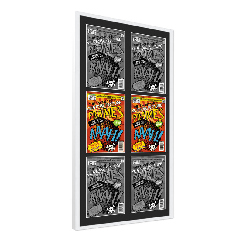 Wood Picture Frame with Mat, 7.75" x 10.5", White/Black, 20" x 38.5"