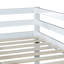 Lit superposé simple au-dessus d'un lit simple en bois massif et en bois d'hévéa massif avec échelle, plateformes de lit supérieures et inférieures fabriquées avec des lattes renforcées, blanc