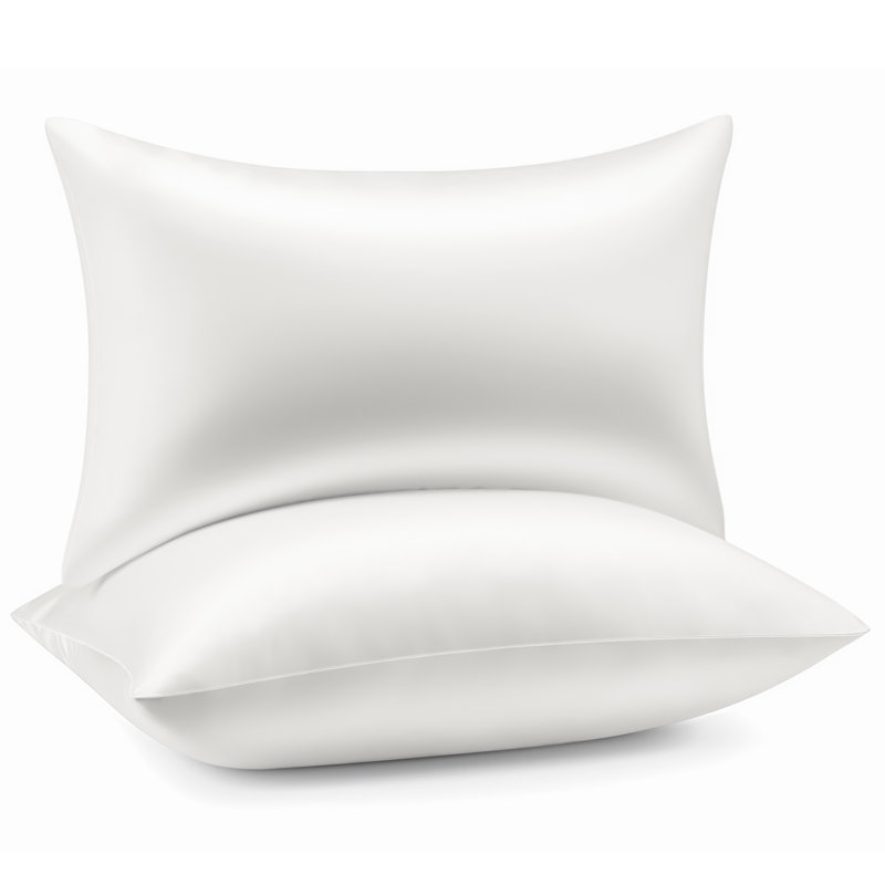 Luxury Silk-like Cooling Pillowcase, White, Queen Pillowcase