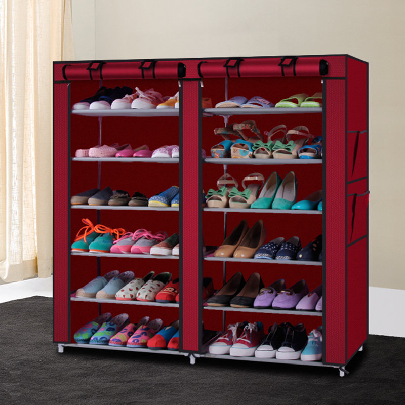 36 Pair Shoe Storage Cabinet, Red