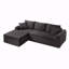 Ensemble de chaise longue à compression complète - Canapé modulaire en velours côtelé avec accoudoirs arqués, base antidérapante, comprend 3 coussins de dossier et 2 coussins décoratifs, canapé de chaise longue droite-905036510
