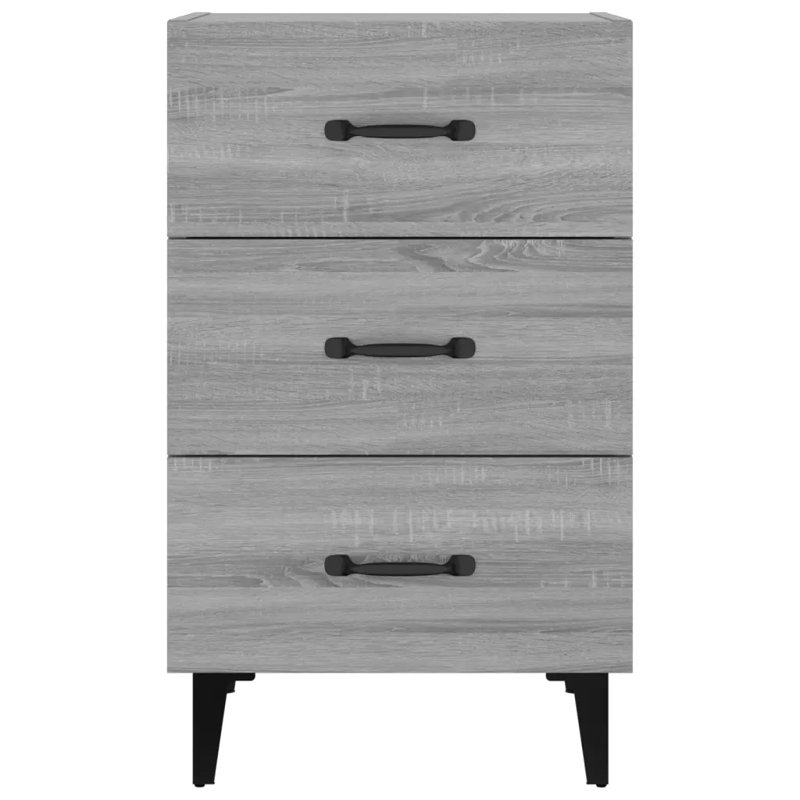 Westbury 40cm W Bedside Table, Grey Sonoma/Black