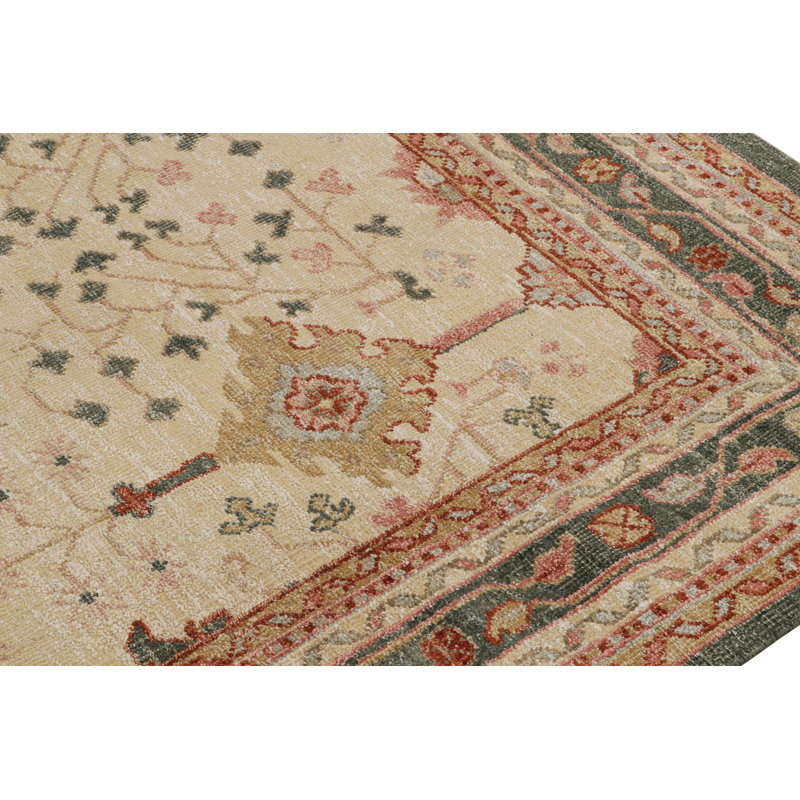 Oushak Hand Knotted Geometric Area Rug, Rectangle 5' x 7'