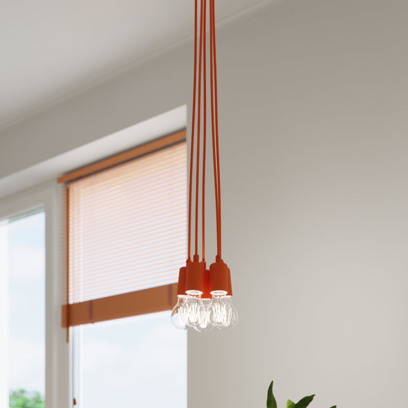 Borofsky - Light White Pendant, Orange, 3 Lights