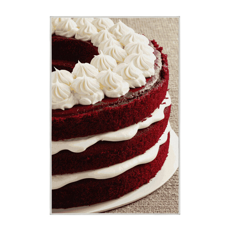 Washable Red velvet cake Desserts Area Rug, Rectangle 6' x 9'