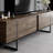 Modern TV Stand with Metal Legs, Walnut & Black Finish, 70.9 x 11.8 x 19.7 inches | 100% Melamine Coated Particle Board, Thickness: 0.7 inches | Stylish Industrial Design for Living Room & Entertainment Spaces