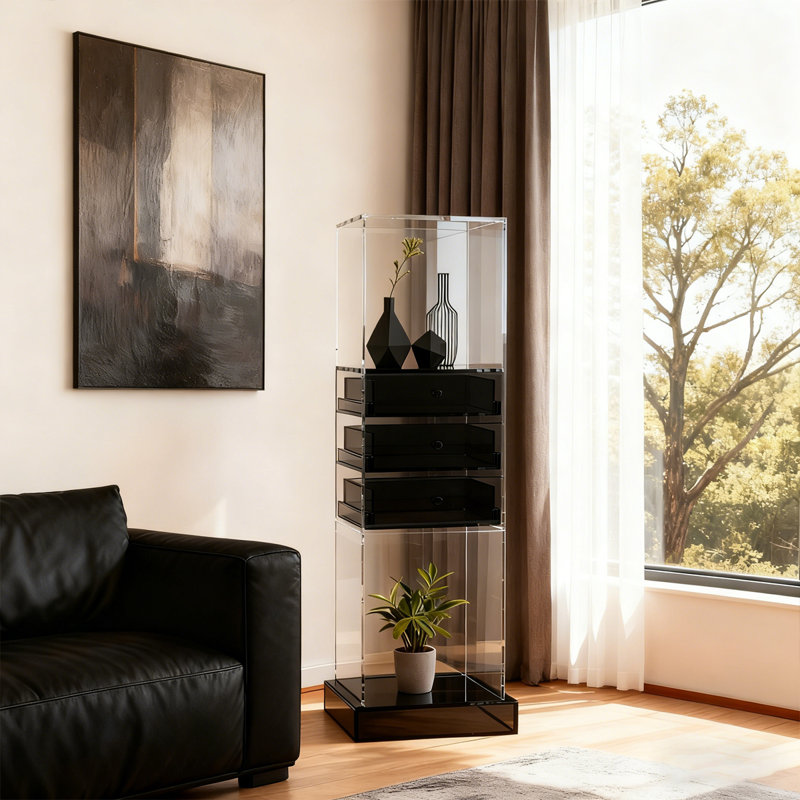 Clear + DarkGray Acrylic Display Cases