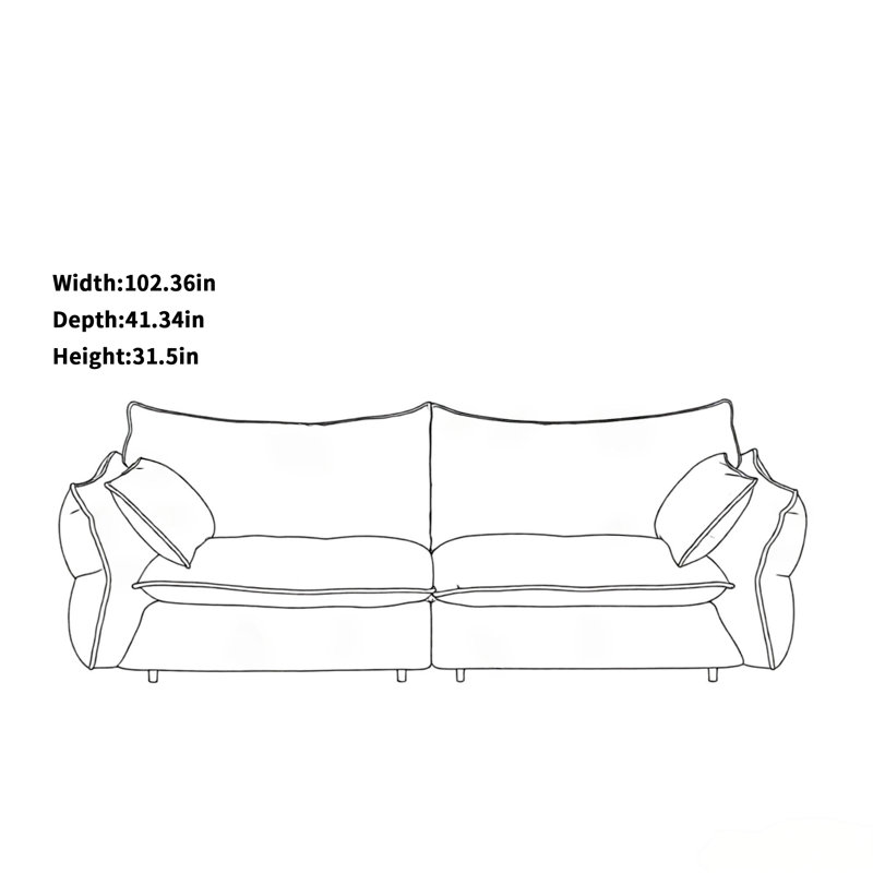 Canapé moderne, moderne et simple, 102.36" W