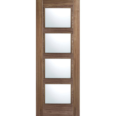 Vancouver 4L Clear Glazed Walnut Internal Fire Door