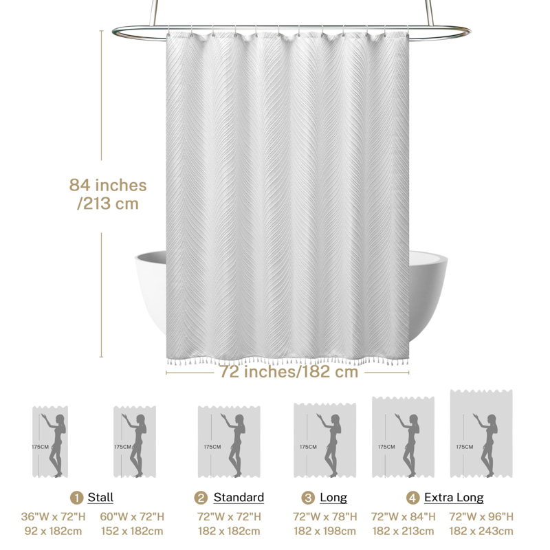 Fabric Shower Curtain, White