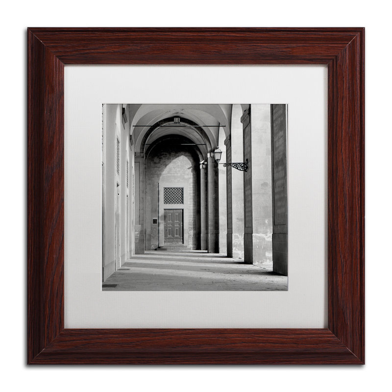 Alan Blaustein «Firenze III», reproduction de photo encadrée, H 11 po x l 14 po x P 0,5 po, Blanc, Toile avec cadre brun