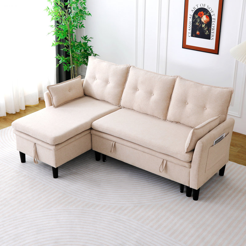 Canapé modulaire de style moderne pour méridienne réversible en L avec rangement, idéal pour le bureau et un appartement, offrant de multiples fonctions et une assise confortable