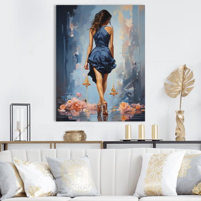 "Blue Glamour Gait", peinture d'art sur toile