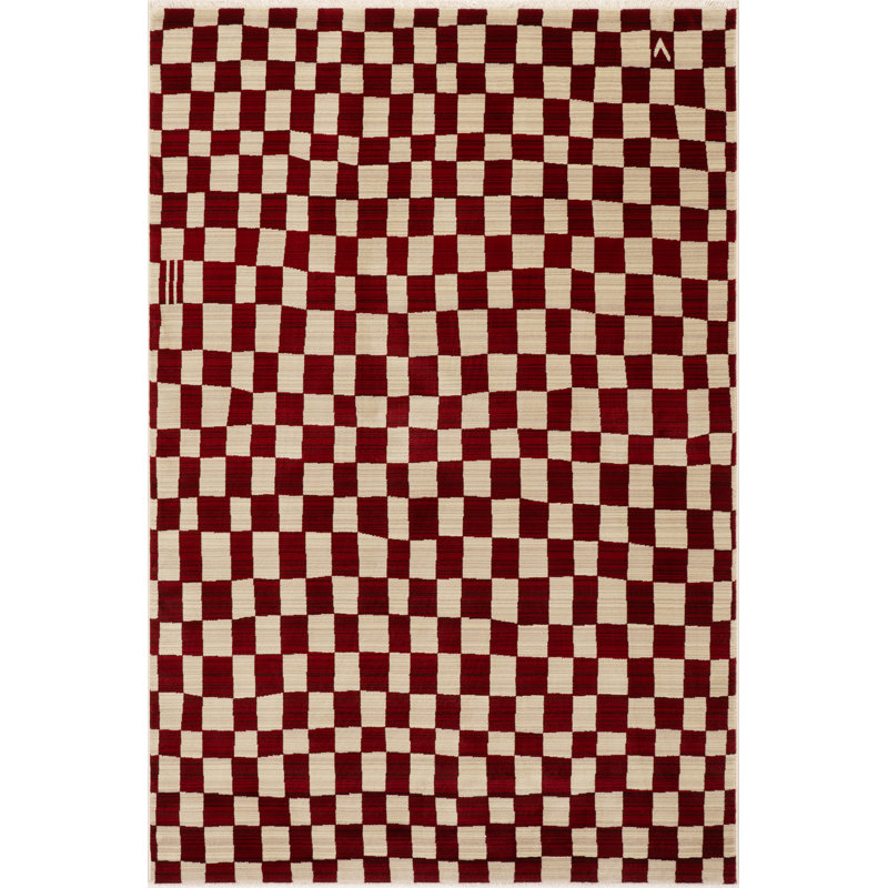  Tapis à franges et à carreaux Dominique, Rectangle 4 pi x 5 pi 7 po