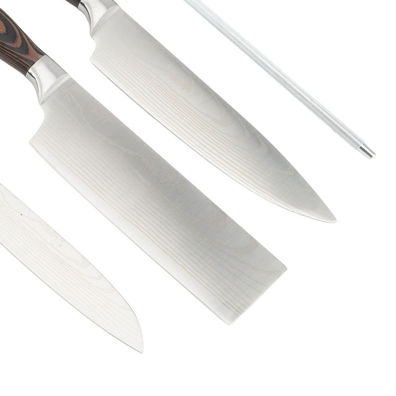 Ensemble de 3 couteaux de cuisine, coupe-chef avec aiguiseur