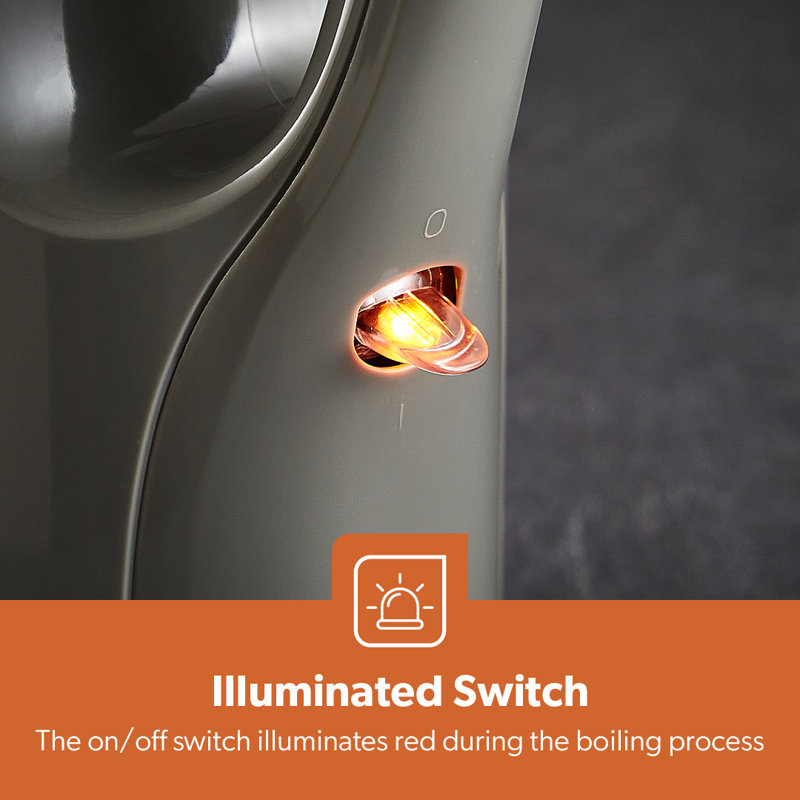GEEPAS Electric Kettle | 1.7L Cordless Fast Boil Jug Kettle for Hot Water Tea or Coffee | Boil Dry Protection & Auto Shut Off | Illuminated Switch, Cord Storage | 1 Year Warranty, 2200W